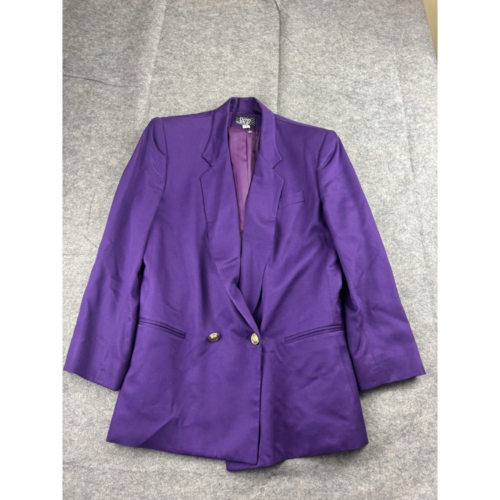 VTG KGR Business Purple Double Breasted Long Blazer Classy Business Y2K Womens 6